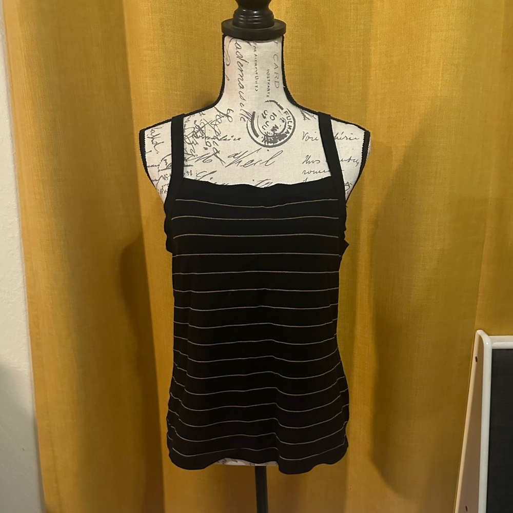 Large Black Striped Lauren Tank Top